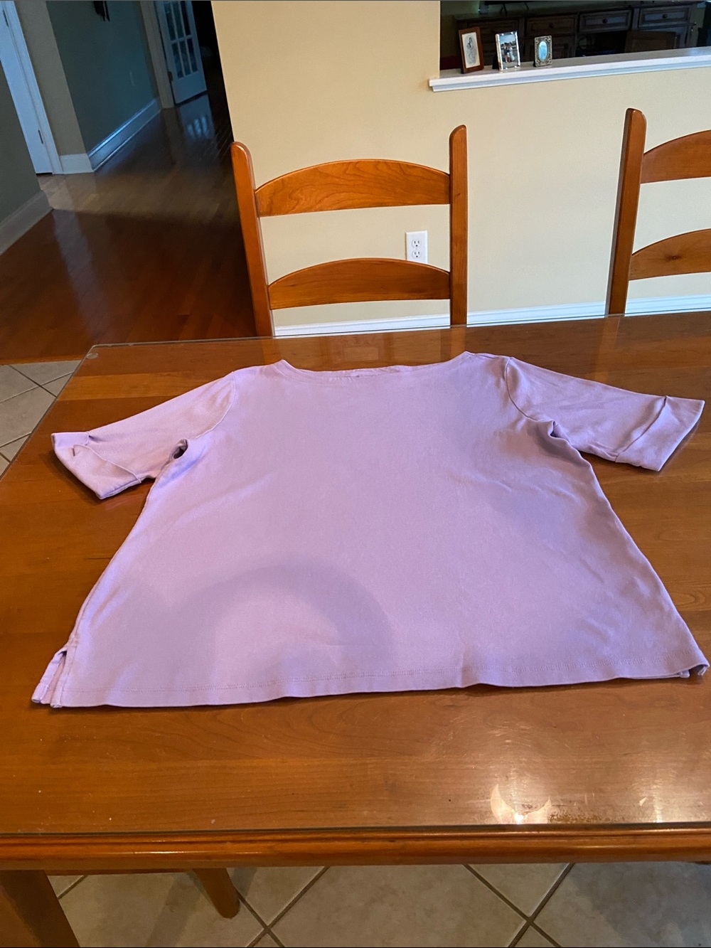 Karen Scott Lavender Short-Sleeve Boxy Tee. 100% Cotton. Very Comfortable. XL